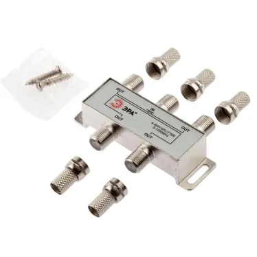 Делитель ТВ D-F-06 4 ответвления под F разъём в комплекте 5 F разъёмов 5-1000 МГц