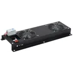 Панель вентиляторная с выключателем и термостатом 2 модуля черная