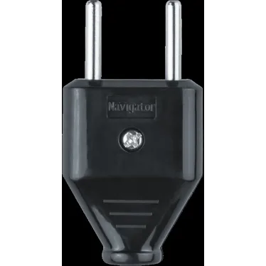 Вилка прямая б/з 6А черная Navigator
