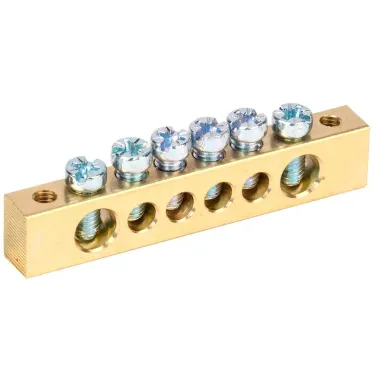 Шина PEN земля-ноль 8х12мм 6/2 (6групп/крепеж по краям)