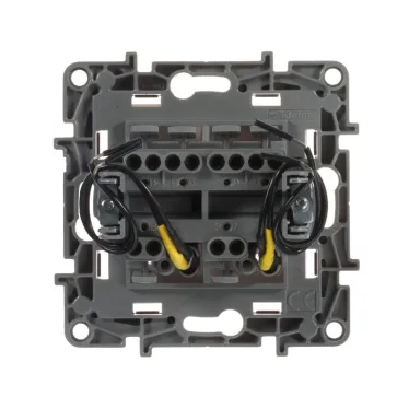 ETIKA Переключатель двухклавишный с подсветкой слоновая кость автоматические зажимы 10AX