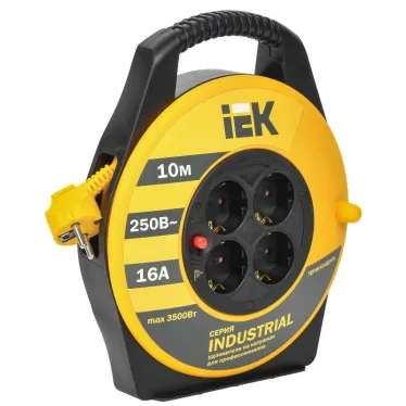 Удлинитель силовой 4 розетки шнур 10м ПВС 3x1.5 УК10 с термозащитой