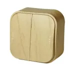 Quteo Выключатель двухклавишный наружный дерево 10А