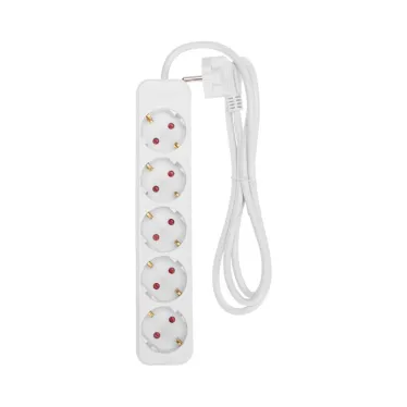 Удлинитель STANDARD 5 гнезд, 1,5 м, 3х1,0 мм2, с/з, белый