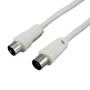 Шнур ТВ гнездо - ТВ штекер, длина 10 метров, белый,