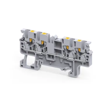 Клемма с 4 конт. push-in 2,5 кв.мм OptiClip СP-2,5-QUATTRO-(0,2-2,5)-I-серый