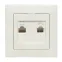 Валенсия розетка RJ-45+RJ11 2-местная белая