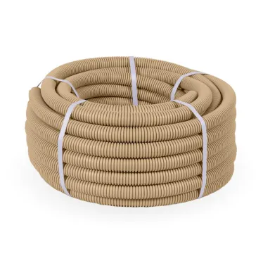 Труба гофрированная ПВХ легкая сосна с/з д25 (50 м/уп)