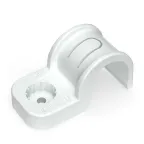 Крепеж-скоба пластиковая односторонняя для прямого монтажа белая в п/э д20 (50шт/600шт уп/кор)