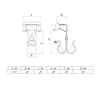 Зажим балочный 3-8мм под трубу двойной 20 мм PROxima