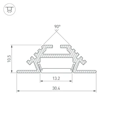 Профиль PHS-V-2000 ANOD (ARL, Алюминий)
