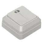 Рим Выключатель двухклавишный с индикатором 10А белый