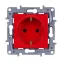 Розетка с заземлением - Legrand Etika - со шторками 16А 250В винтовые зажимы - красный
