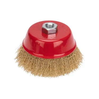 Щетка чашечная для УШМ, витая латун провол, 125мм