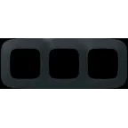 Valena ALLURE Рамка 3 поста матовый черный универсальная