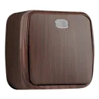 Выключатель 1-клавишный ОП Минск 10А с индикатором темное дерево