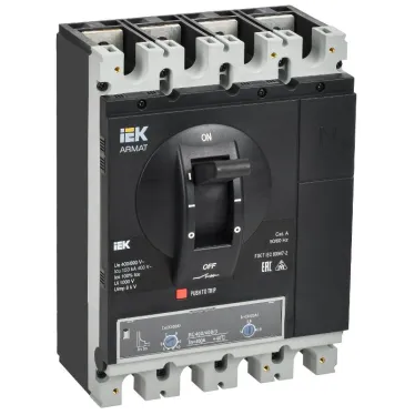Выключатель автоматический в литом корпусе ARMAT 4P типоразмер H 150кА 400А расцепитель термомагнитный регулируемый