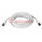 Шнур ТВ гнездо - ТВ штекер, длина 5 метров, белый,