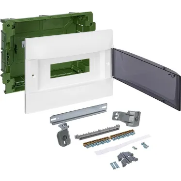 Practibox S Пластиковый щиток Встраиваемый (ЩРв-П) (в полые стены) 1X12 Дымчатая дверь