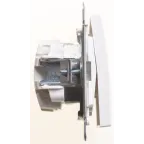 Выключатель одноклавишный, двухполюсный, 10АХ, механизм, белый