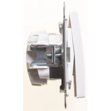 Выключатель одноклавишный, двухполюсный, 10АХ, механизм, белый