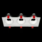 Рамка для модульного светильника FLEX 50 13 тройная встраиваемая110х325х55мм RAL9010 поворотная | V1-R0-00435-10011-2000000 | VARTON