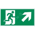 Пиктограмма (наклейка) "ФИГУРА / СТРЕЛКА ВПРАВО ВВЕРХ" 180х90мм для аварийно-эвакуационного Свет-к а Compact | V5-EM04-60.004.023 | VARTON