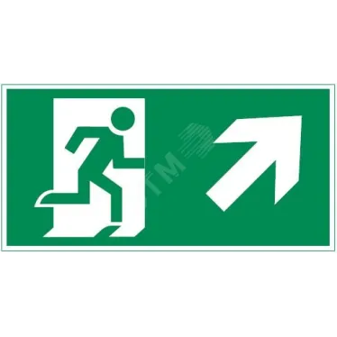 Пиктограмма (наклейка) "ФИГУРА / СТРЕЛКА ВПРАВО ВВЕРХ" 180х90мм для аварийно-эвакуационного Свет-к а Compact | V5-EM04-60.004.023 | VARTON