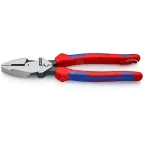 Linemans Pliers плоскогубцы электромонтёра с приспособлением для протяжки кабеля и обжима кабельных наконечников рез: проволока средней твёрдости 46 мм твёрдая проволока 3 мм L-240 мм чёрные 2-компонентные рукоятки крепление для страховки блисте