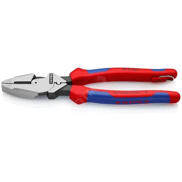 Linemans Pliers плоскогубцы электромонтёра с приспособлением для протяжки кабеля и обжима кабельных наконечников рез: проволока средней твёрдости 46 мм твёрдая проволока 3 мм L-240 мм чёрные 2-компонентные рукоятки крепление для страховки блисте