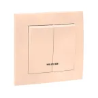 Валенсия выключатель 2-кл. 10А кремовый с индикатором