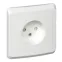 ЭТЮД Розетка скрытая без заземления со шторками белая