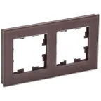 BRITE Рамка 2 поста РУ-2-2-БрТБ стекло темная бронза