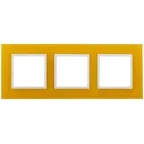 Рамка на 3 поста, стекло, Эра Elegance, жёлтый+бел, 14-5103-21