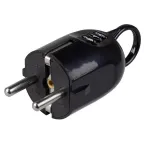 Евровилка угловая с ушком черная 16А