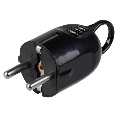 Евровилка угловая с ушком черная 16А