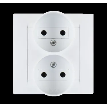 15 Розетка двойная 2Р 16А 250В винтовой зажим белый