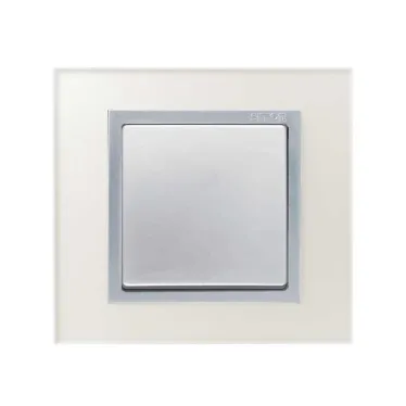 Рамка на 1 пост, S82N, серебро - алюминий (стекло)