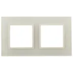 Рамка на 2 поста, стекло, Эра Elegance, сл.кость+сл.кость, 14-5102-02