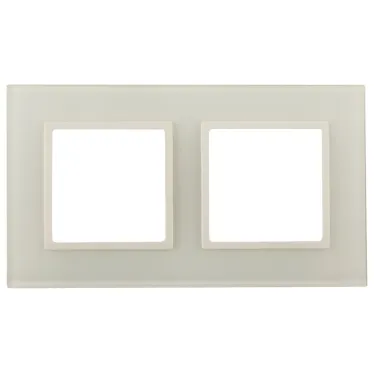 Рамка на 2 поста, стекло, Эра Elegance, сл.кость+сл.кость, 14-5102-02