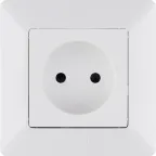 Valena LIFE Розетка силовая 2К 16А 250В c лицевой панелью белая со шторками безвинтовые зажимы
