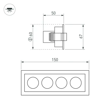 Светильник MS-ORIENT-BUILT-TURN-TC-S67x150-10W Warm3000 (WH-BK, 30 deg, 230V) (Arlight, IP20 Металл, 5 лет) | 031929 | Arlight