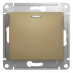 GLOSSA Переключатель одноклавишный с подсветкой в рамку титан схема 6а