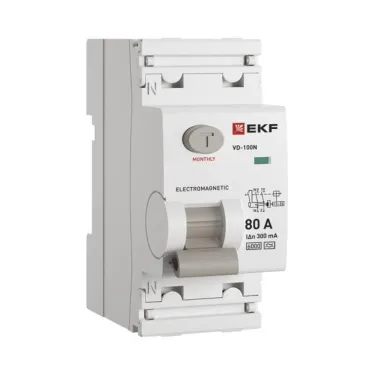 Выключатель дифференциального тока ВД-100N 2P 80А 300мА A эл-мех 6кА PROXIMA