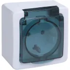Гермес PLUS Розетка с заземлением с крышкой наружная IP54