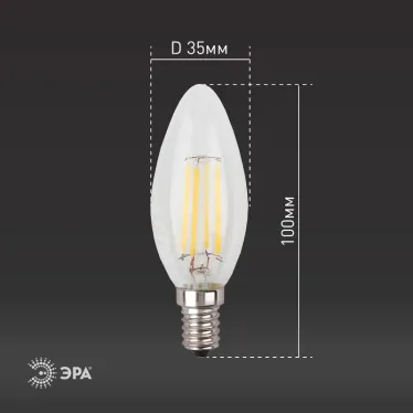 Лампа светодиодная F-LED B35-11w-840-E14 (филамент, свеча, 11Вт, нейтр, E14) (10/100/5000)