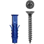 Шуруп универсальный 5.0х60 потайная головка оцинкованный + дюбель 8х40 (50шт)