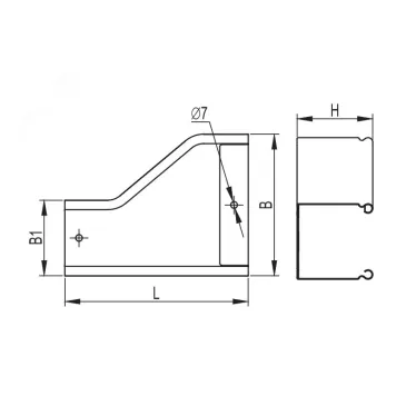 Переходник RRS левосторонний 300/200 H80 в комплекте с крепежными элементами и соединительными пластинами
