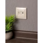 Валенсия розетка телефонная RG-11 1-местная кремовая