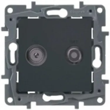 ETIKA Розетка телевизионная TV/SAT двухкабельная антрацит